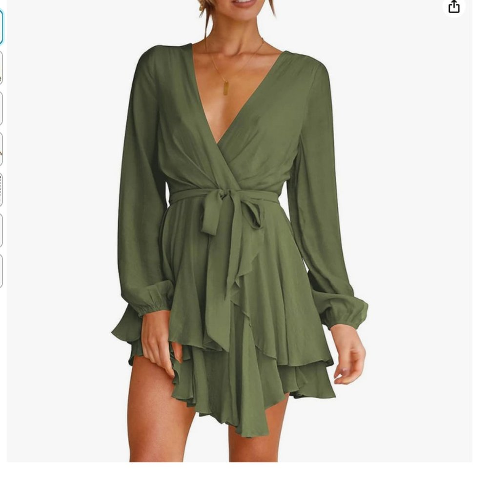 Long Sleeve V-Neck Dress